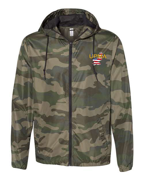 Embroidered National Logo Lightweight Windbreaker Full-Zip Jacket