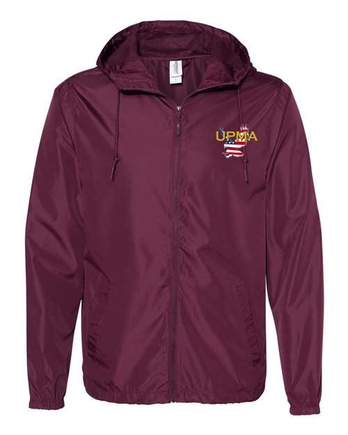 Embroidered National Logo Lightweight Windbreaker Full-Zip Jacket