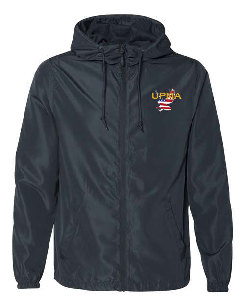 Embroidered National Logo Lightweight Windbreaker Full-Zip Jacket