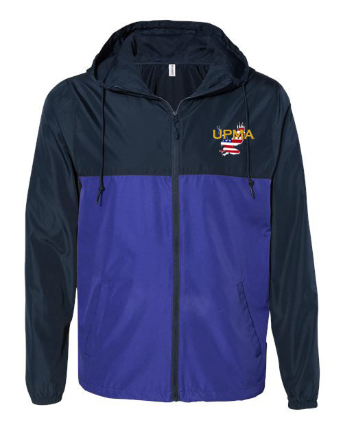 Embroidered National Logo Lightweight Windbreaker Full-Zip Jacket