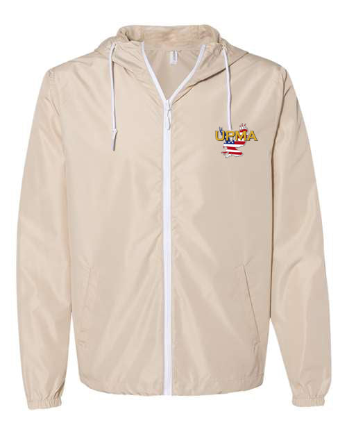 Embroidered National Logo Lightweight Windbreaker Full-Zip Jacket