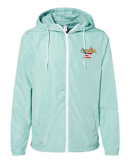 Embroidered National Logo Lightweight Windbreaker Full-Zip Jacket