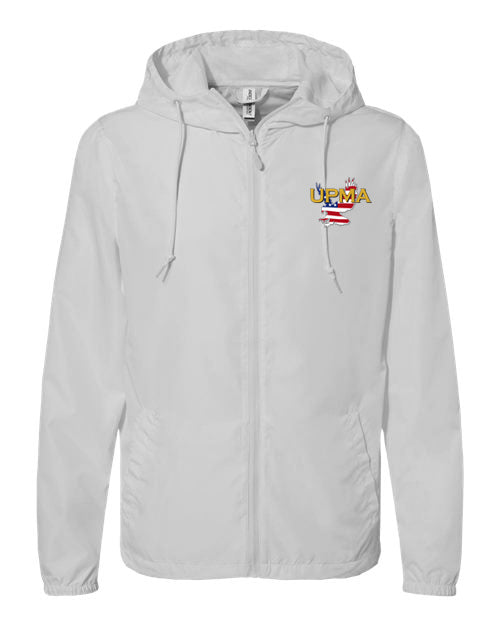 Embroidered National Logo Lightweight Windbreaker Full-Zip Jacket
