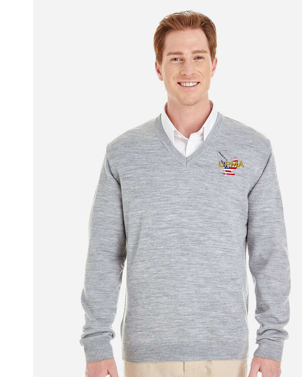 Unisex Pilbloc™ V-Neck Sweater GEORGIA LOGO embroidered