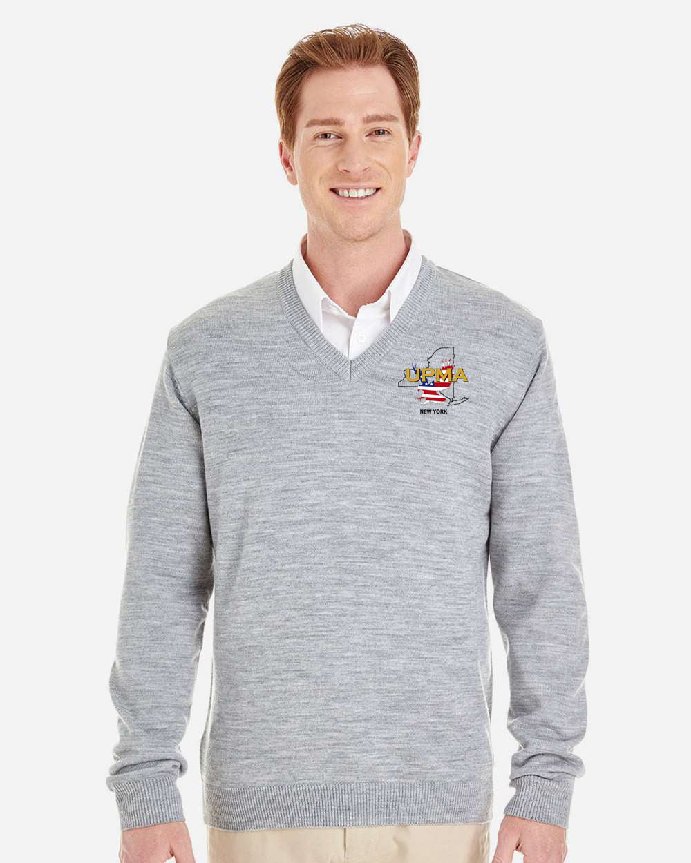 NEW YORK Embroidered Unisex Pilbloc™ V-Neck Sweater