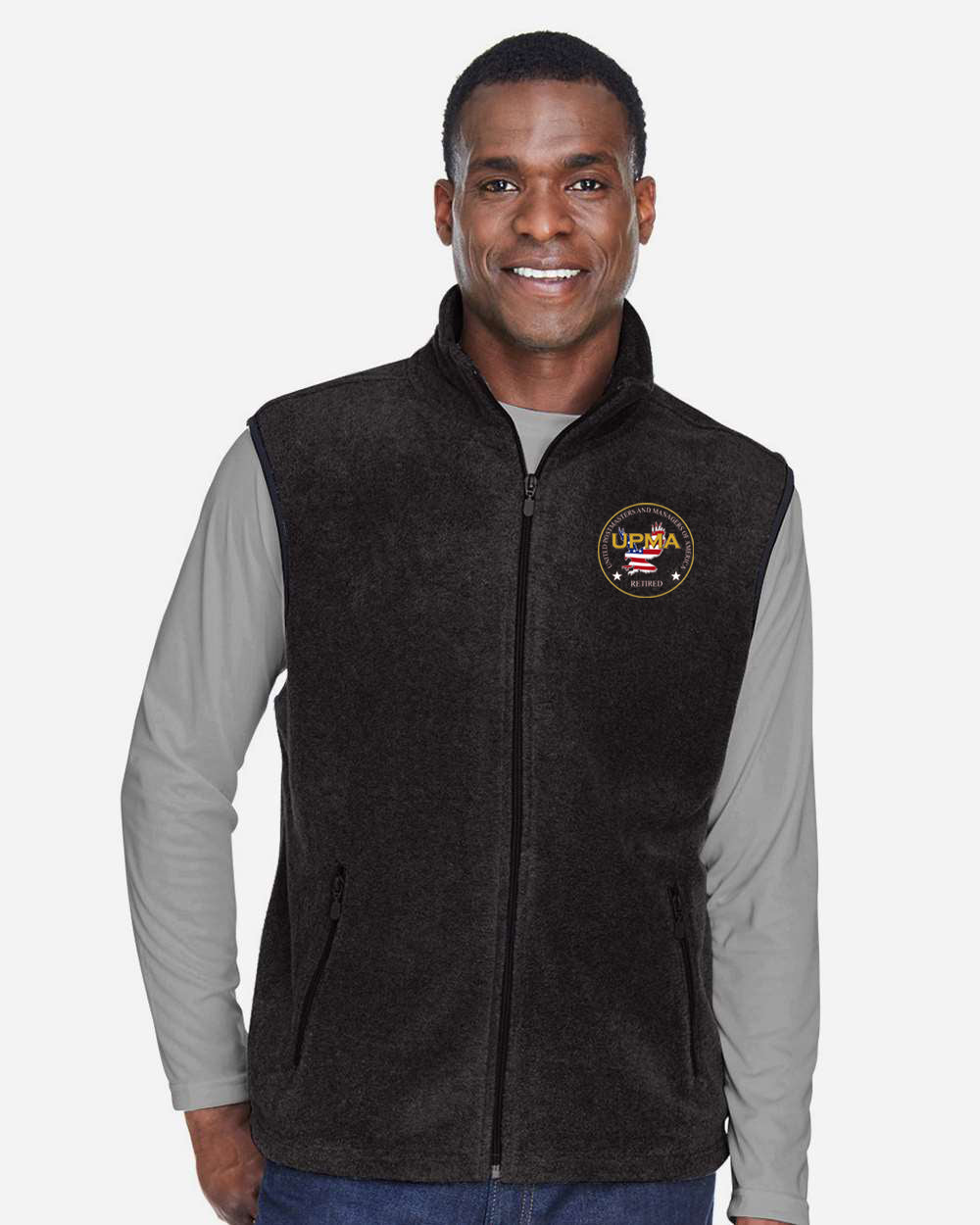 RETIRED Embroidered Unisex Fleece Full-Zip Vest