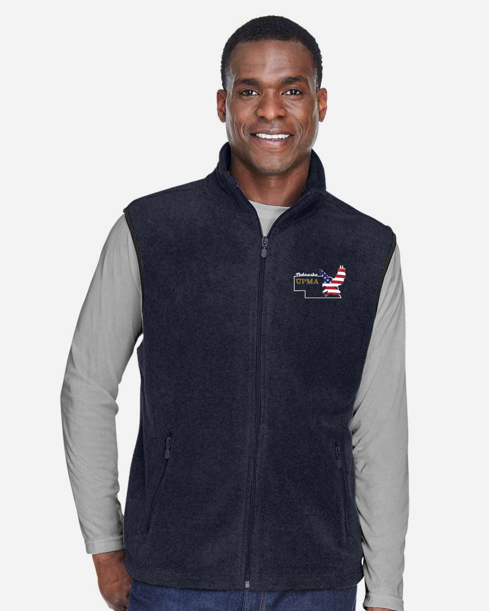 NEBRASKA Embroidered Unisex Fleece Full-Zip Vest