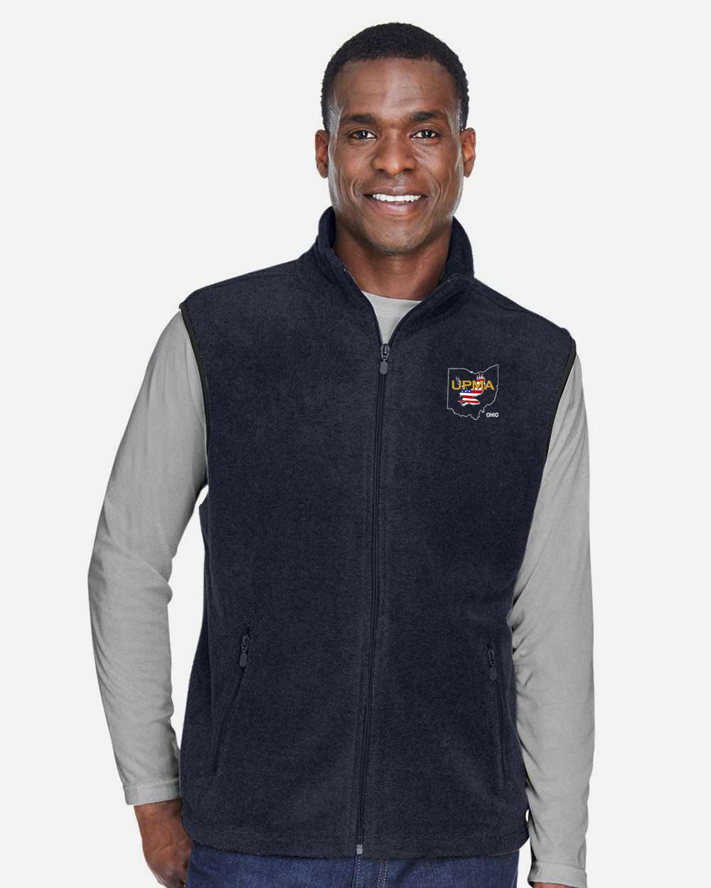 OHIO Embroidered Unisex Fleece Full-Zip Vest