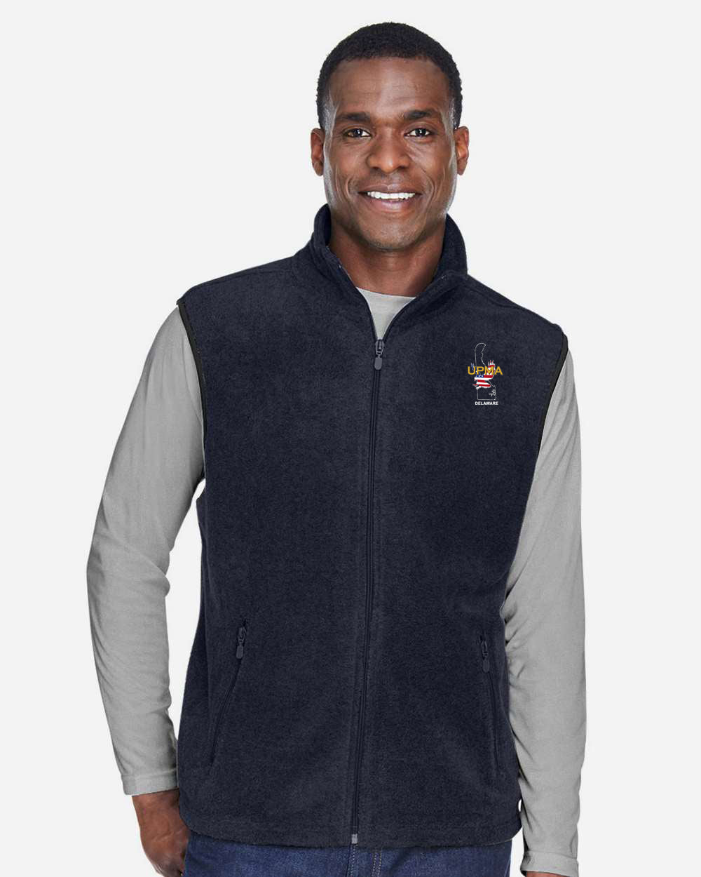 DELEWARE  Embroidered Unisex Fleece Full-Zip Vest
