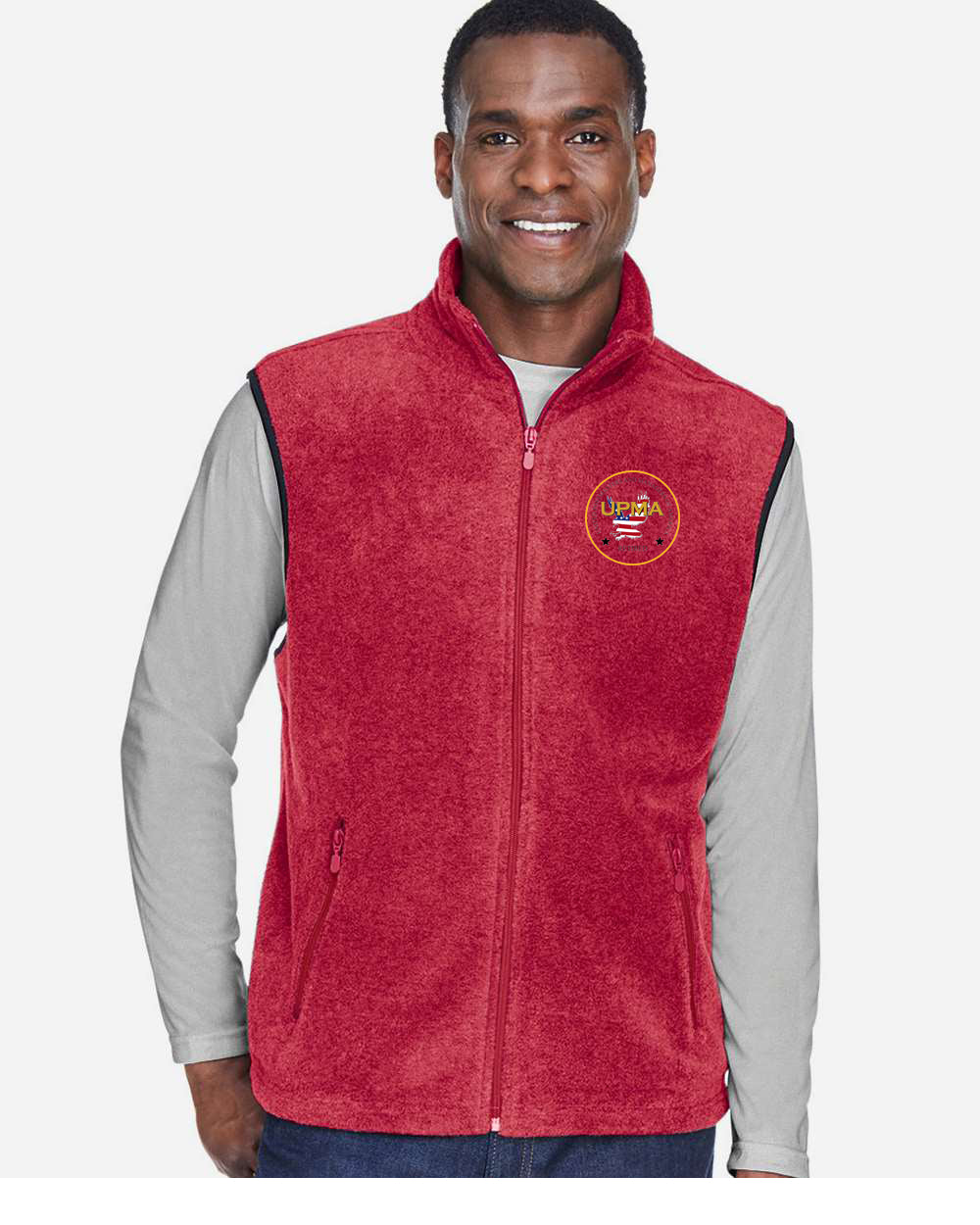 RETIRED Embroidered Unisex Fleece Full-Zip Vest