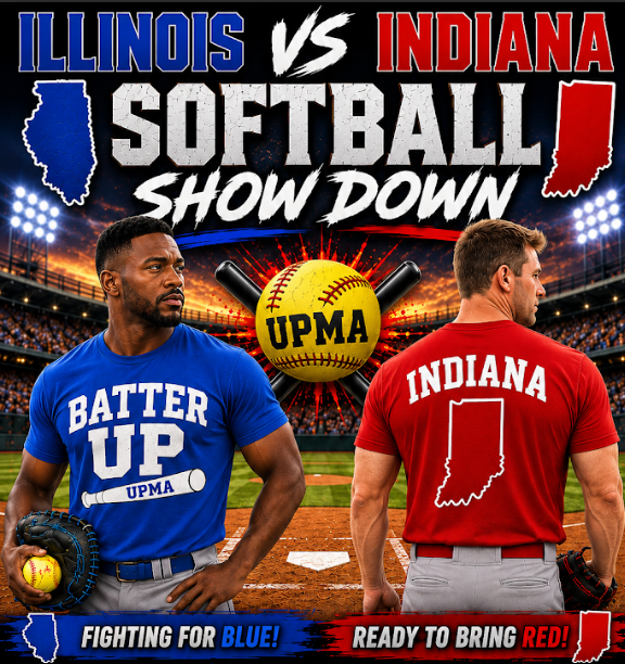 Batter Up Fan T-shirt Blue Illinois Red Indiana Support your team at the big game!