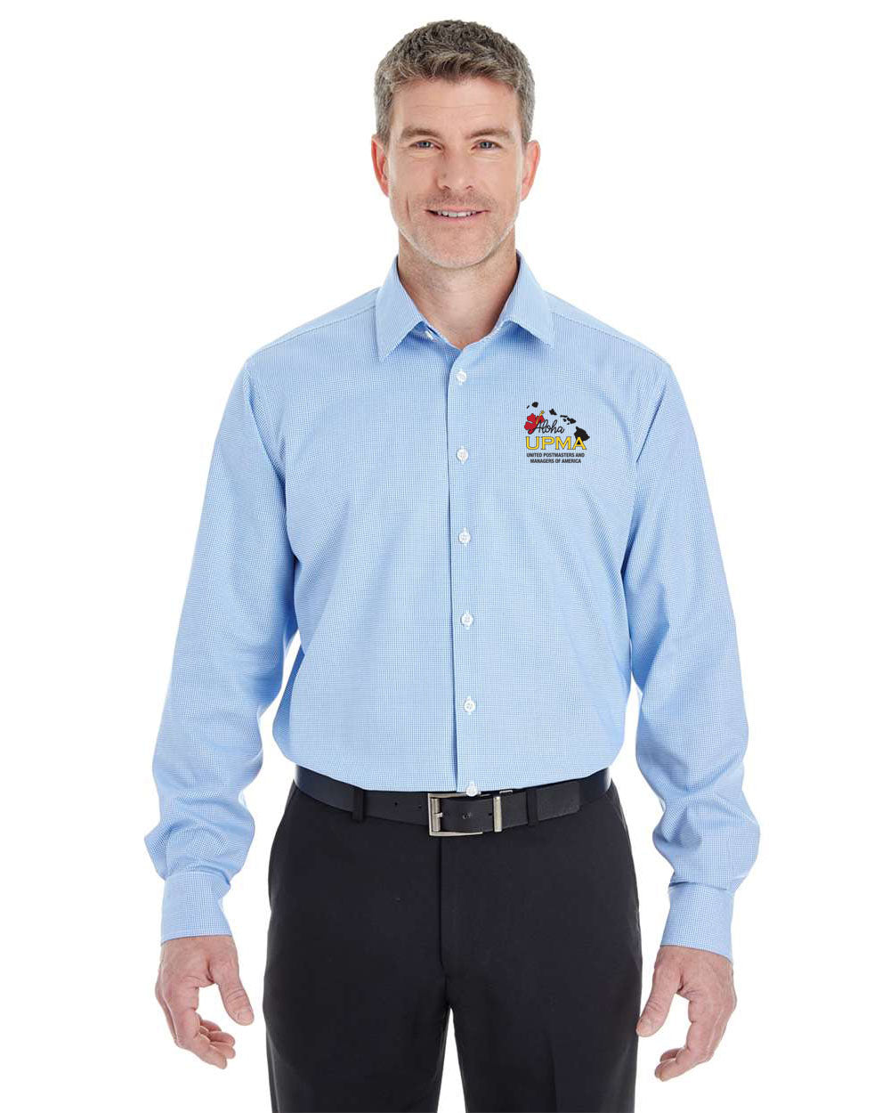 HAWAII Logo Embroidered Men's Crown Collection® Broadcloth Woven Dress Shirt