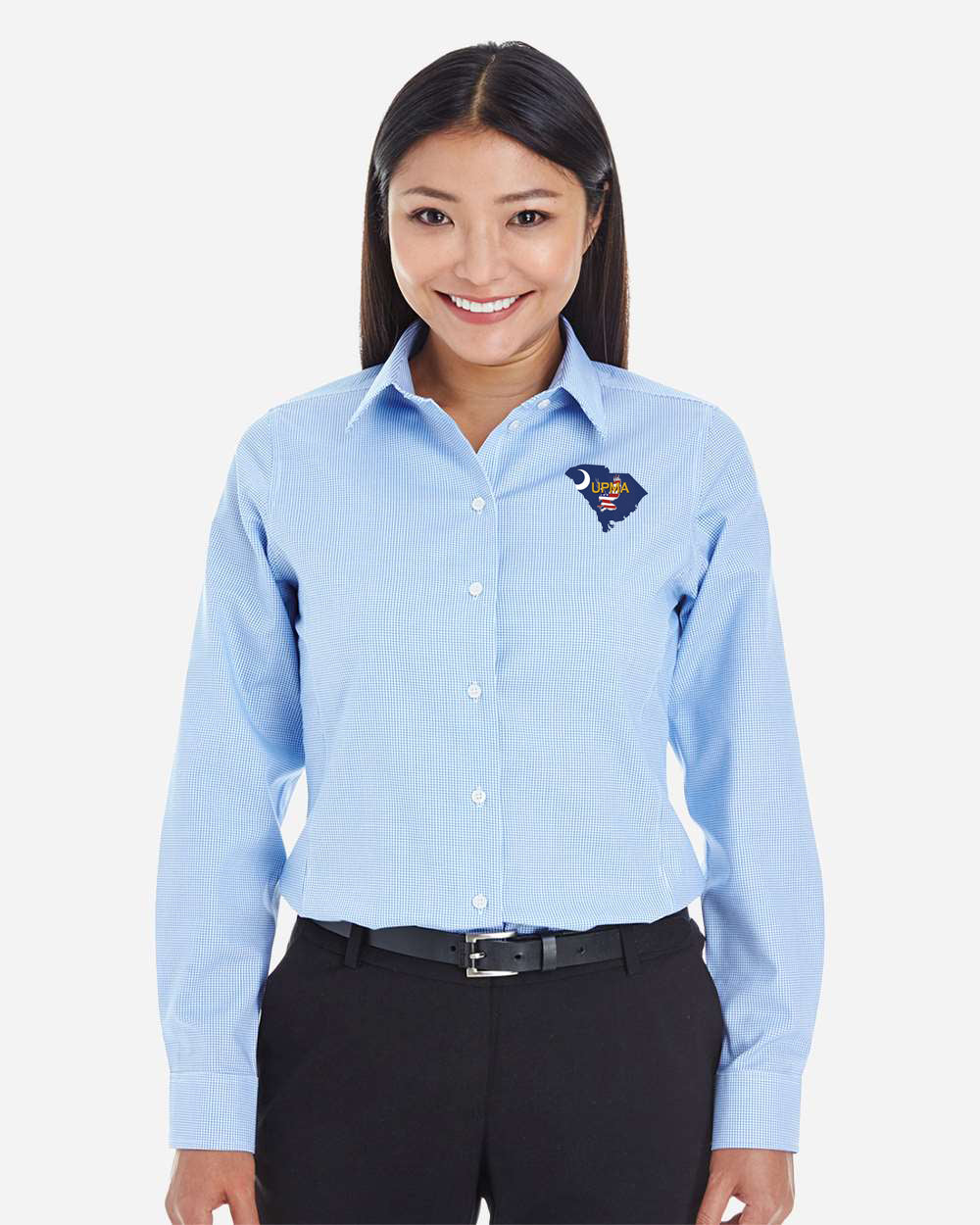 SOUTH CAROLINA  Logo Embroidered Women's Crown Collection® Broadcloth Woven Dress Shirt