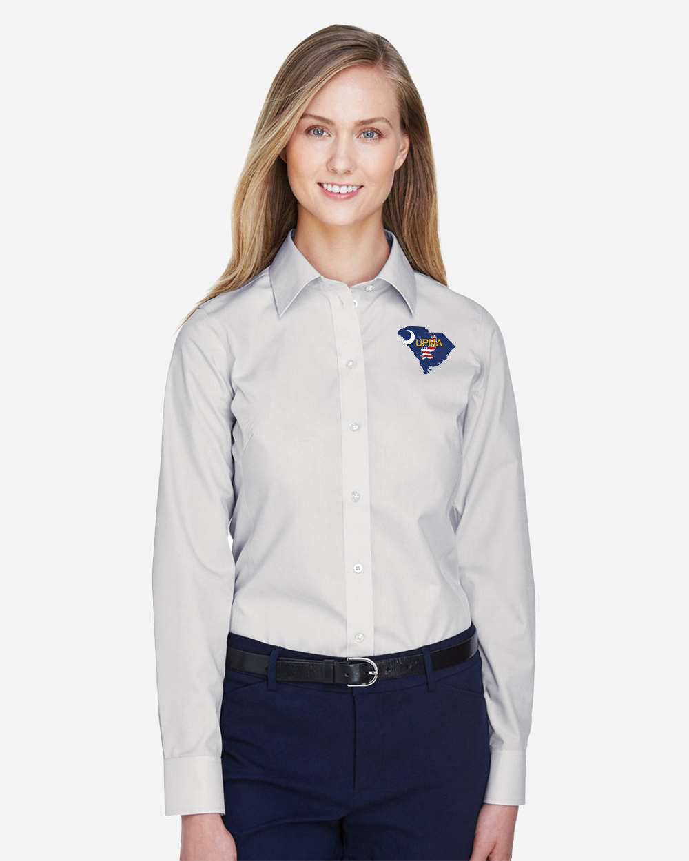 SOUTH CAROLINA  Logo Embroidered Women's Crown Collection® Broadcloth Woven Dress Shirt