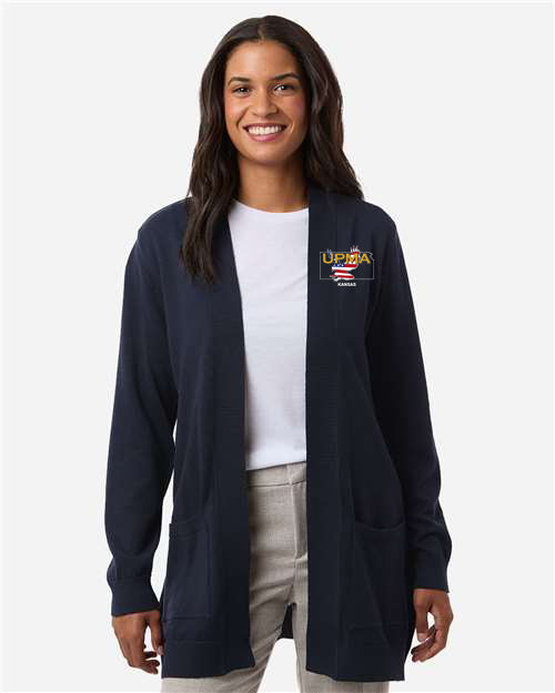 KANSAS Logo Embroidered Women's New Classics Open Cardigan Sweater