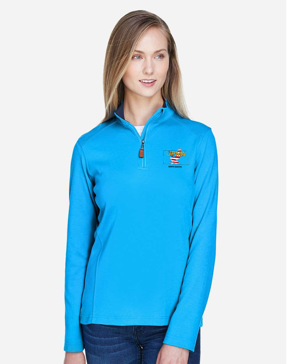 NORTH DAKOTA State Logo Ladies Embroidered Performance Quarter-Zip Pullover