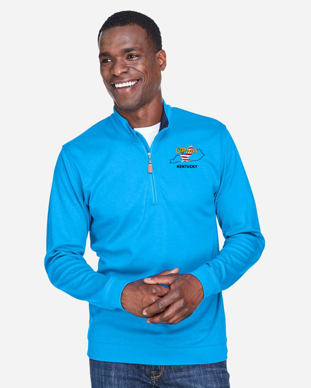 KENTUCKY State Logo Men's Embroidered Performance Quarter-Zip Pullover