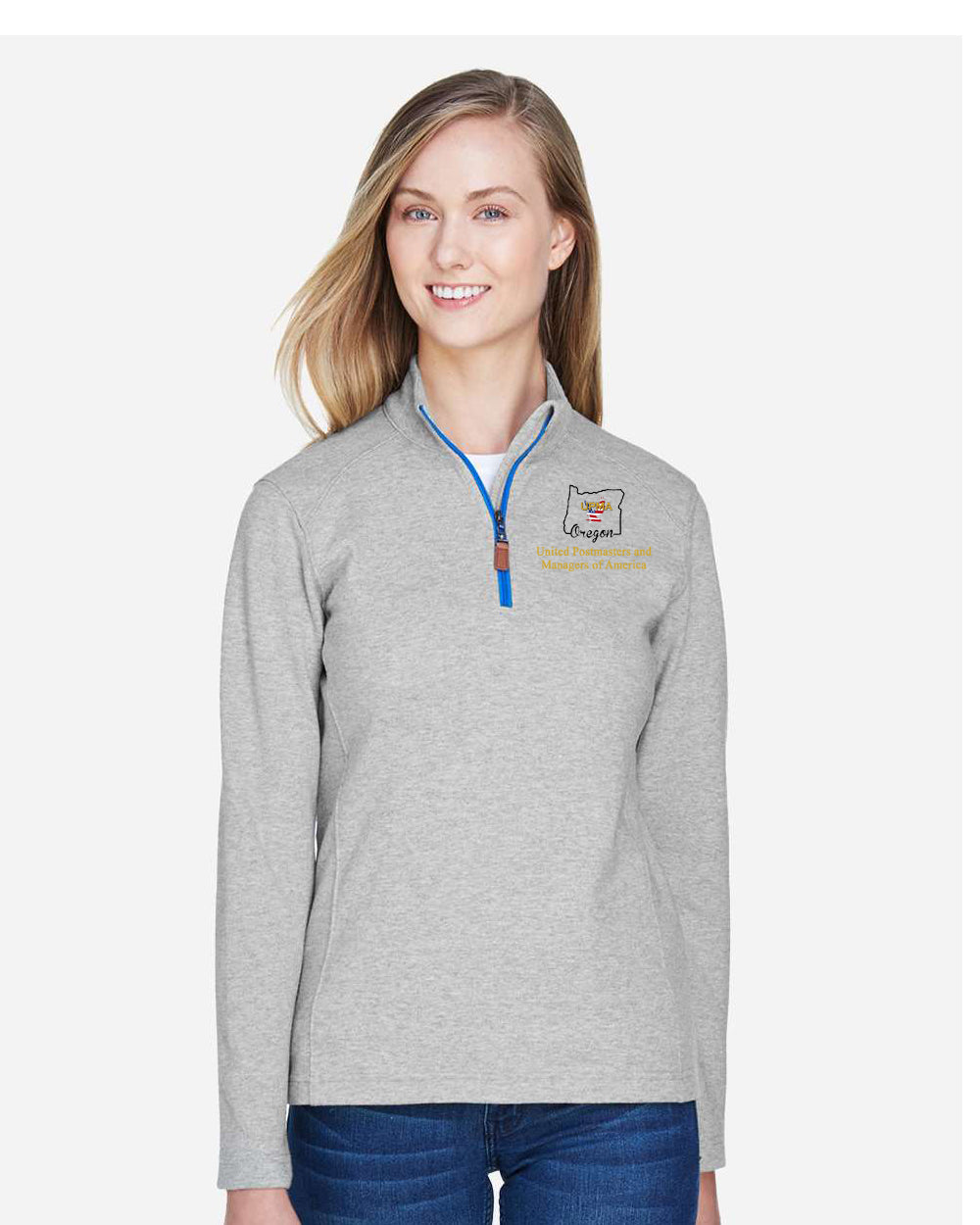 OREGON  State Logo Ladies Embroidered Performance Quarter-Zip Pullover