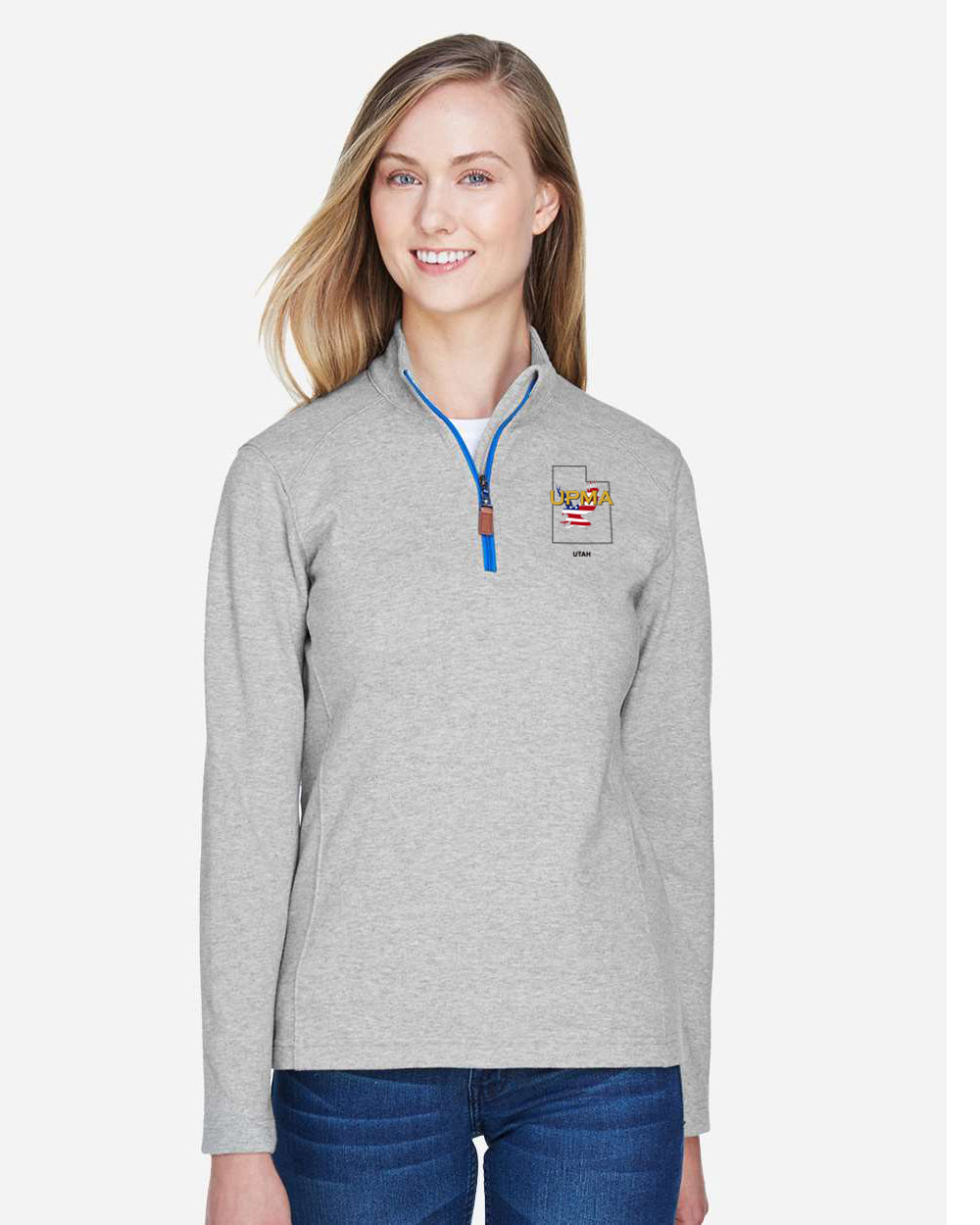 UTAH State Logo Ladies Embroidered Performance Quarter-Zip Pullover