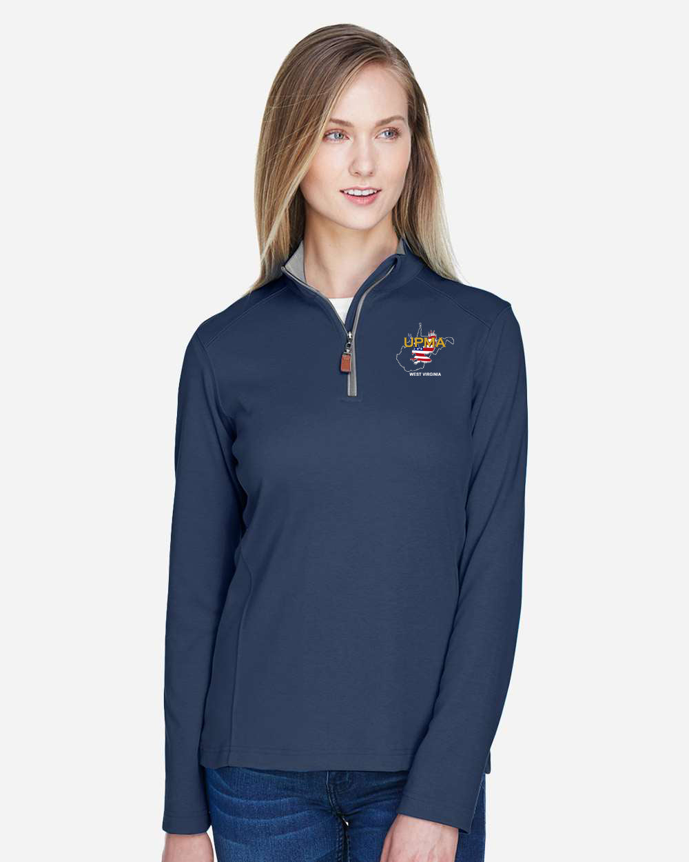 WEST VIRGINIA  State Logo Ladies Embroidered Performance Quarter-Zip Pullover