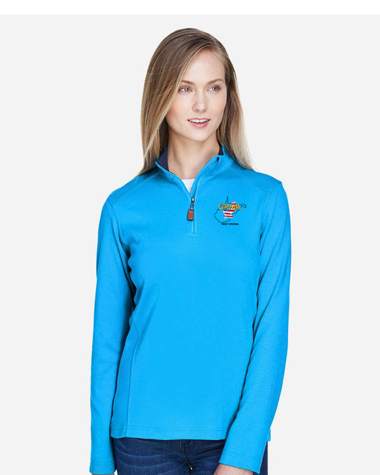 WEST VIRGINIA  State Logo Ladies Embroidered Performance Quarter-Zip Pullover