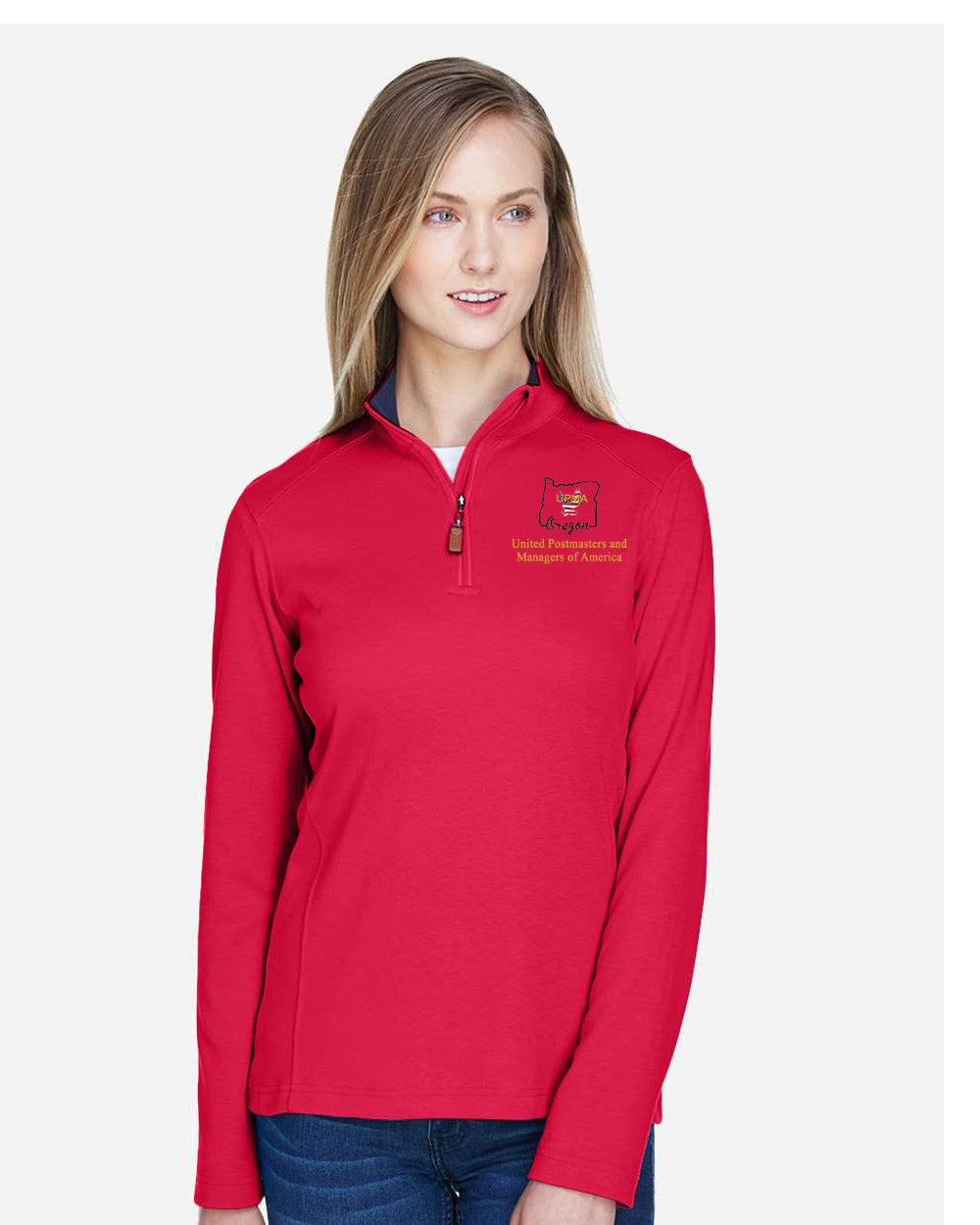 OREGON  State Logo Ladies Embroidered Performance Quarter-Zip Pullover