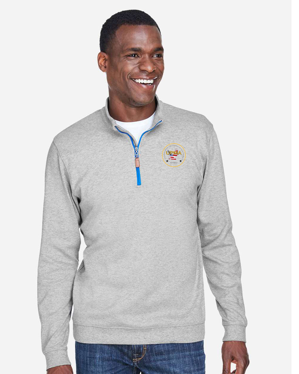 RETIRED State Logo Men's Embroidered Performance Quarter-Zip Pullover