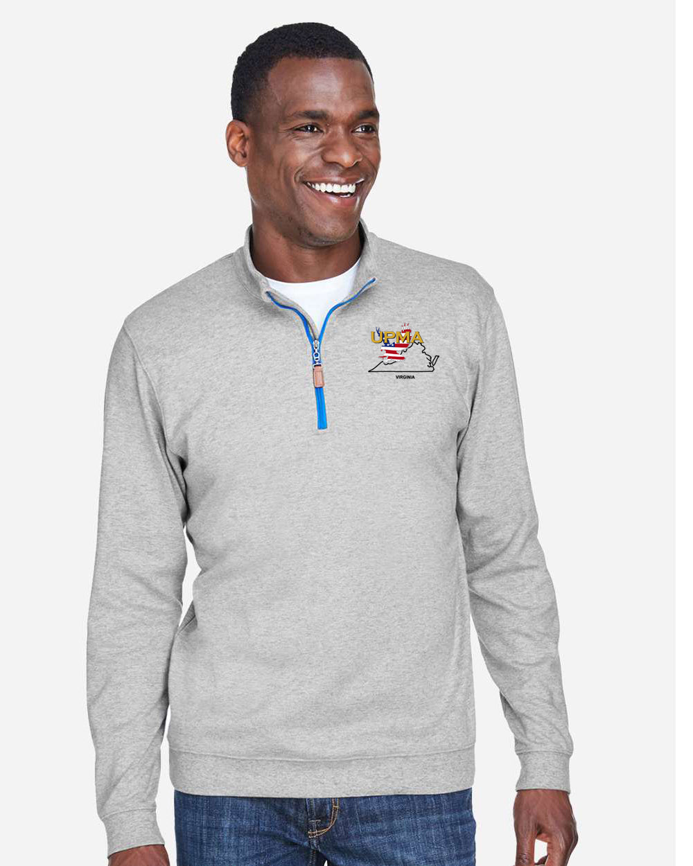 VIRGINIA State Logo Men's Embroidered Performance Quarter-Zip Pullover
