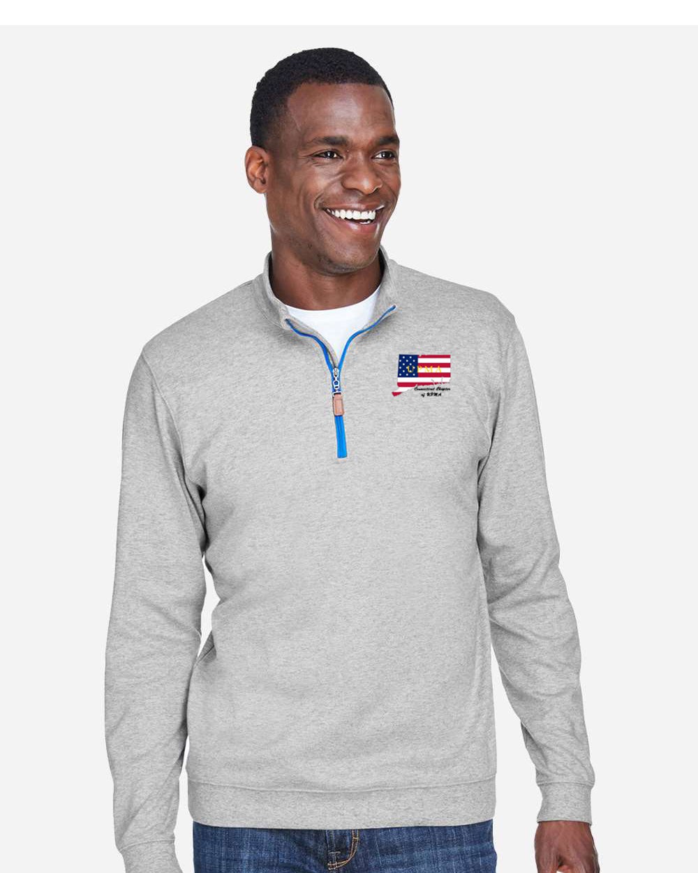 CONNECTICUT State Logo Men's Embroidered Performance Quarter-Zip Pullover