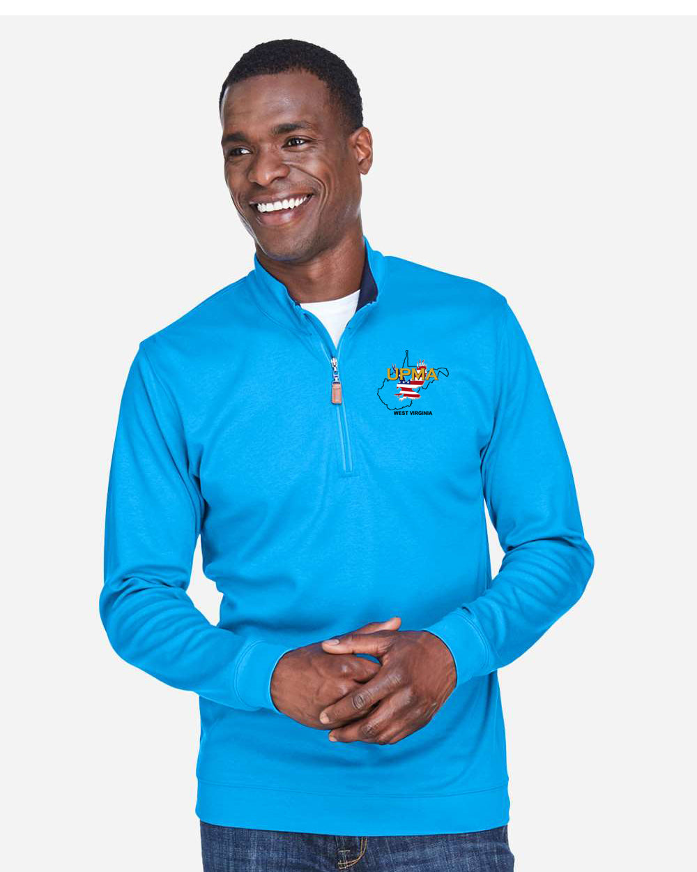 WEST VIRGINIA State Logo Men's Embroidered Performance Quarter-Zip Pullover
