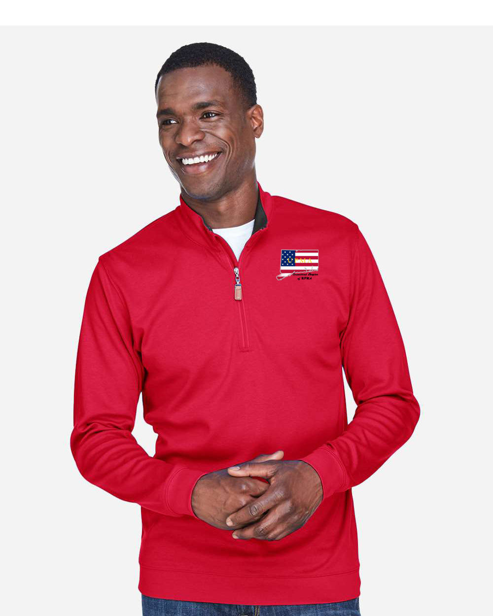 CONNECTICUT State Logo Men's Embroidered Performance Quarter-Zip Pullover