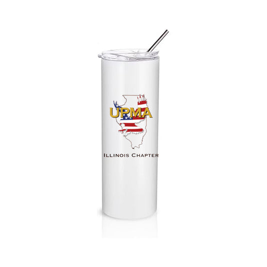 ILLINOIS  State Logo Stainless Steel Tumbler with Lid 20 oz.