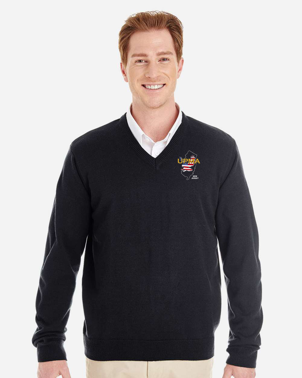 NEW JERSEY  Embroidered Unisex Pilbloc™ V-Neck Sweater