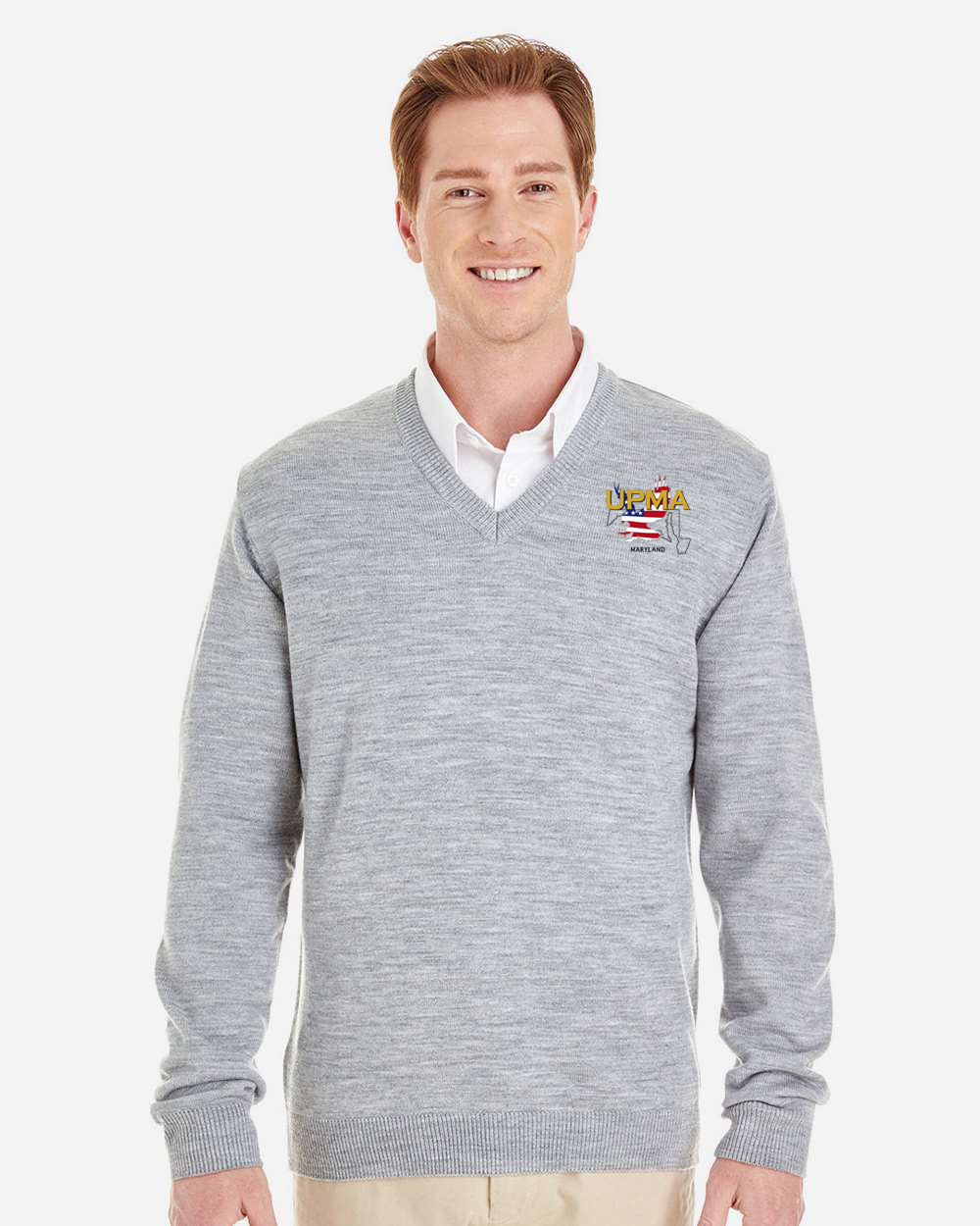 MARYLAND Embroidered Unisex Pilbloc™ V-Neck Sweater