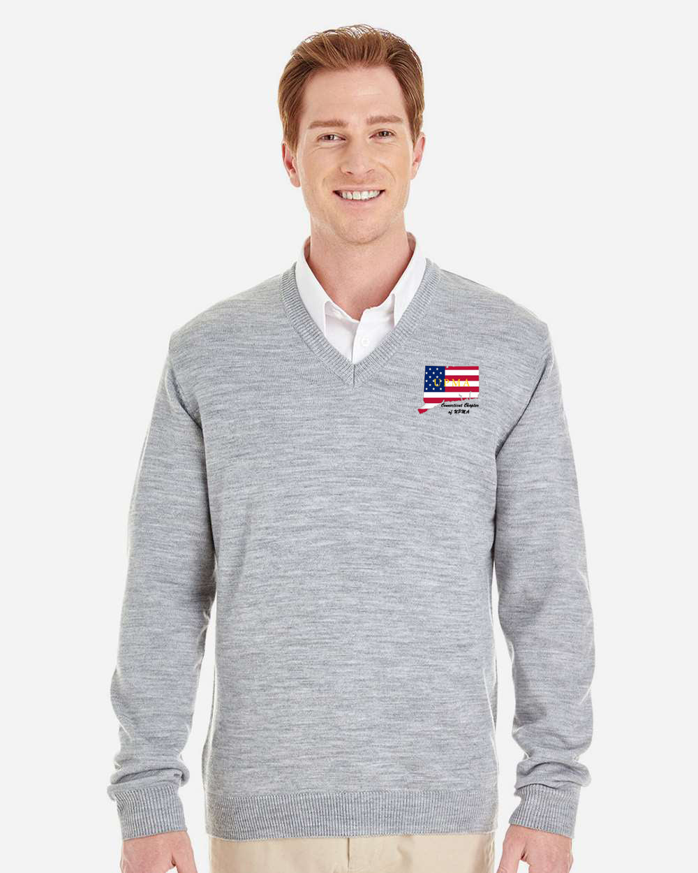 CONNECTICUT Embroidered Unisex Pilbloc™ V-Neck Sweater