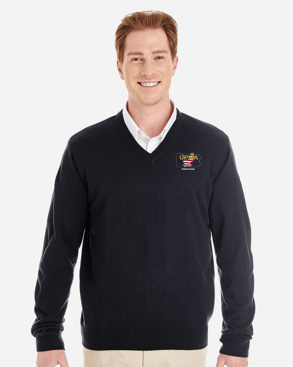 PENNSYLVANIA  Embroidered Unisex Pilbloc™ V-Neck Sweater