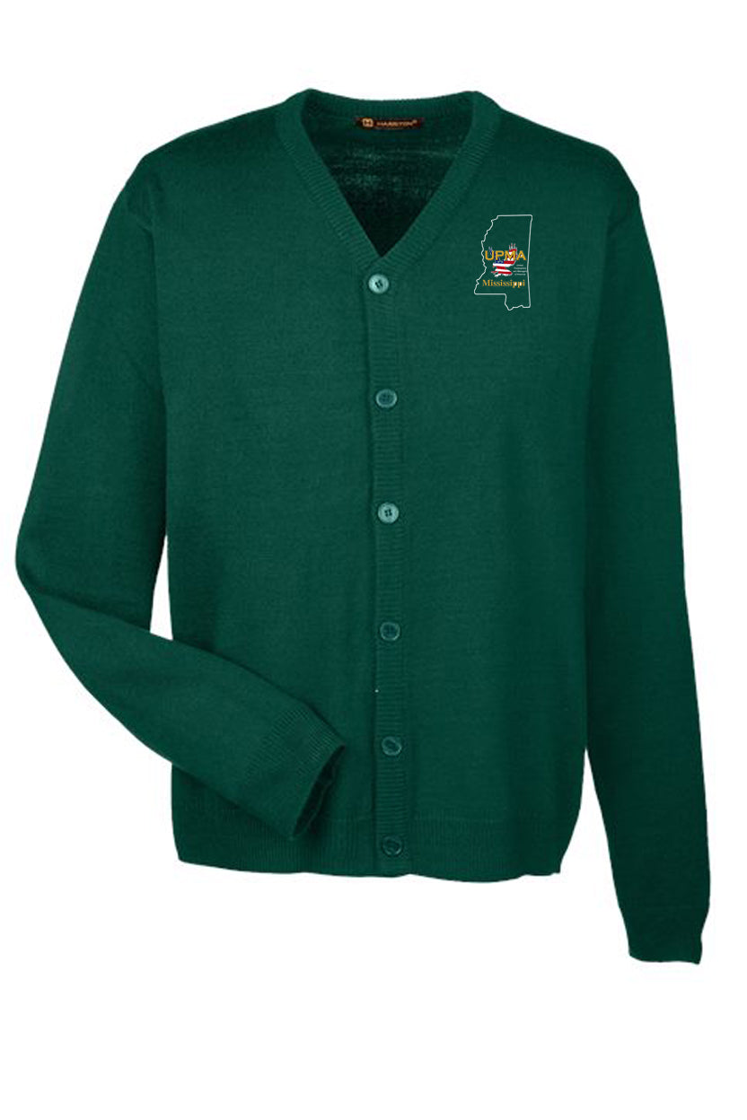 MISSISSIPPI  Embroidered Men's  Classics  Button Cardigan Sweater