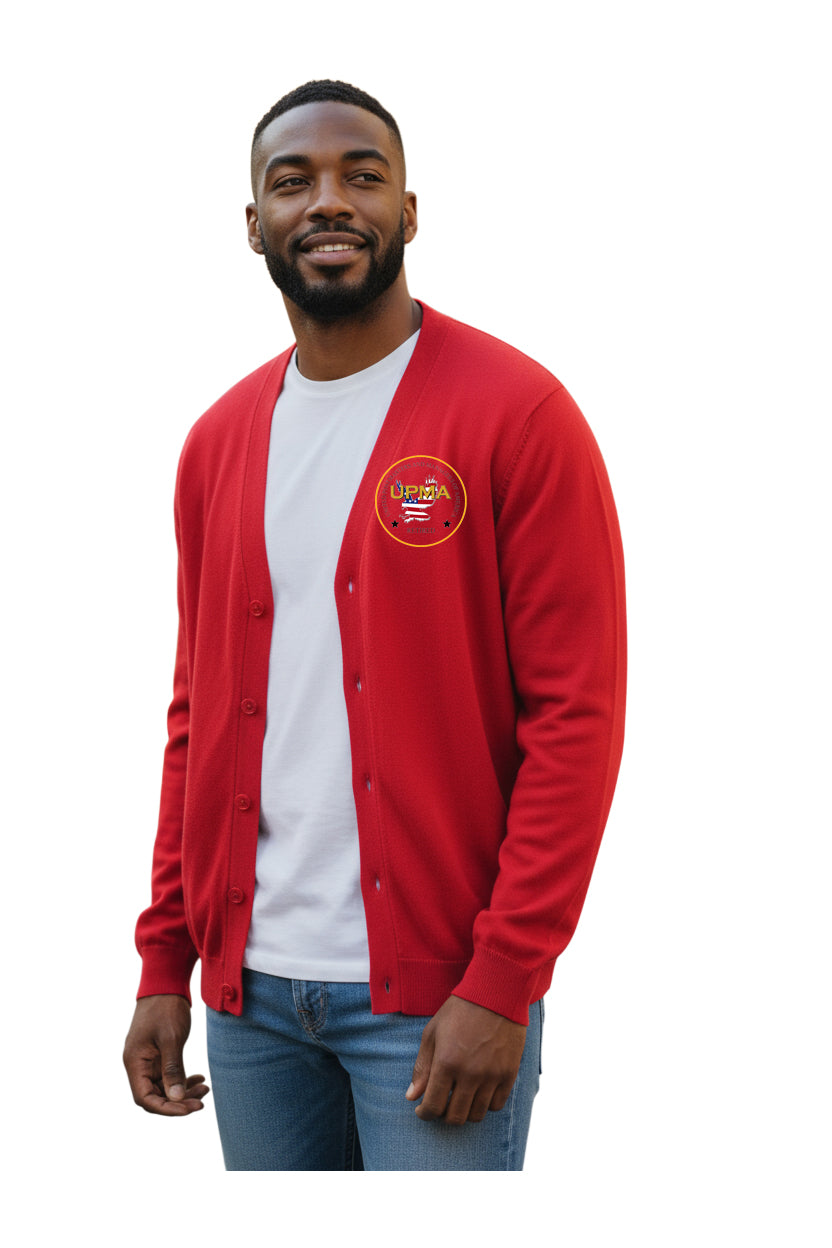 RETIRED  Embroidered Men's  Classics  Button Cardigan Sweater