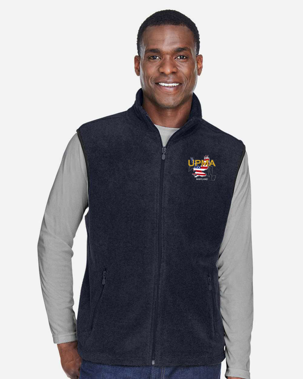 MARYLAND Embroidered Unisex Fleece Full-Zip Vest
