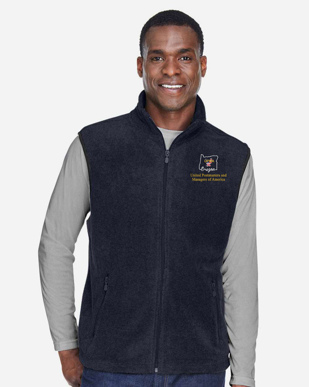 OREGON Embroidered Unisex Fleece Full-Zip Vest